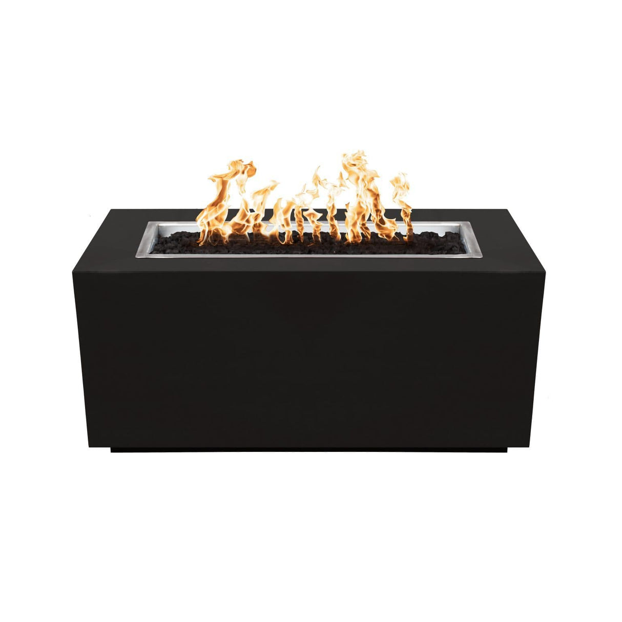 Top Fires Pismo Black Rectangular Powder Coated Match Lit Gas Fire Pit