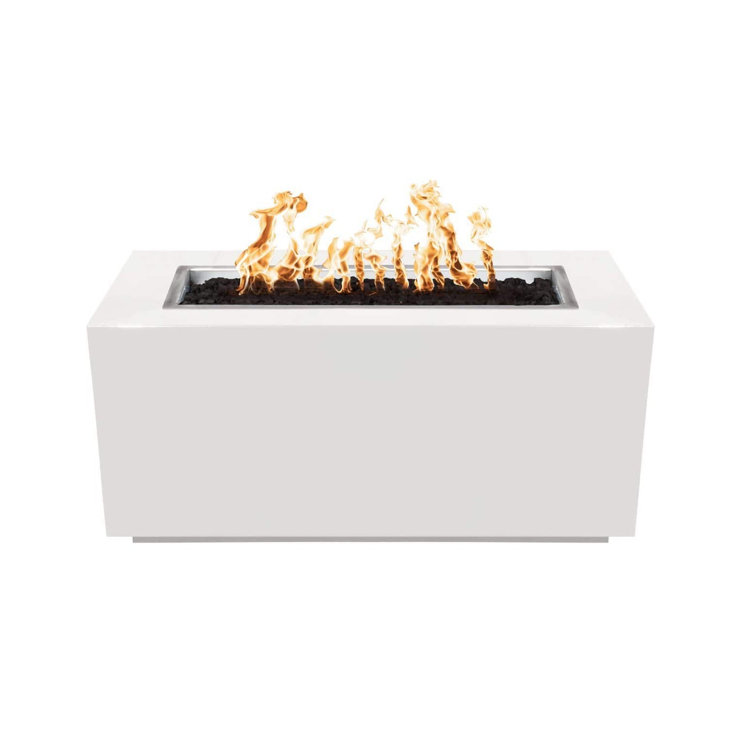 Top Fires Pismo White Rectangular Powder Coated Match Lit Gas Fire Pit
