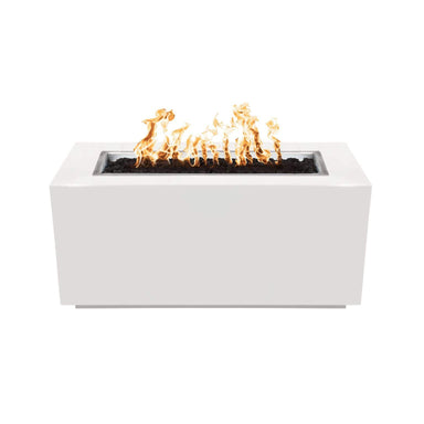 Top Fires Pismo White Rectangular Powder Coated Match Lit Gas Fire Pit