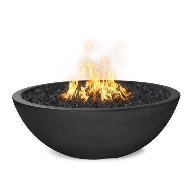 Top Fires 27-inch Round Concrete Match Lit Gas Fire Bowl Black