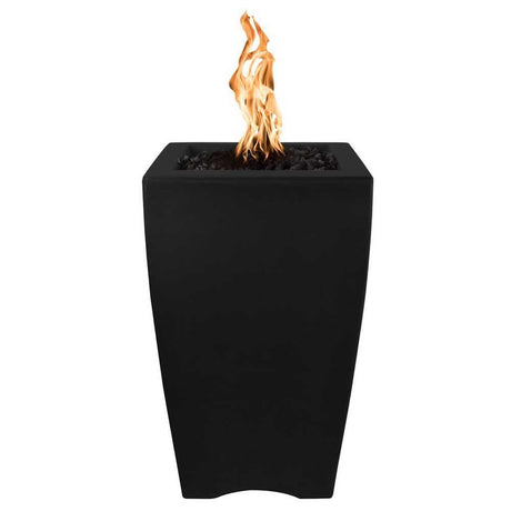 Top Fires 20" Baston Pillar GFRC Gas Fire Pit in Black