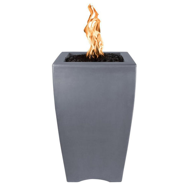 Top Fires 20" Baston Pillar GFRC Gas Fire Pit in Gray