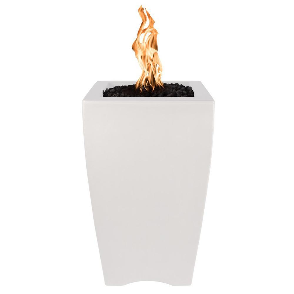 Top Fires 20" Baston Pillar GFRC Gas Fire Pit in Limestone