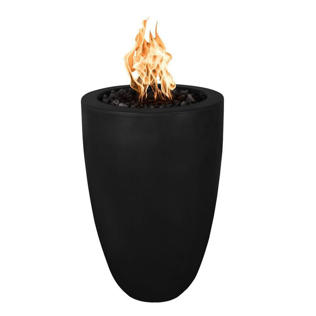 Top Fires 22" Castillo Pillar GFRC Gas Fire Pit in Black