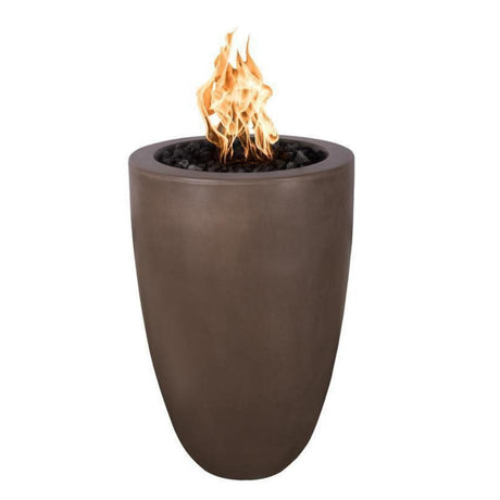 Top Fires 22" Castillo Pillar GFRC Gas Fire Pit in Chocolate