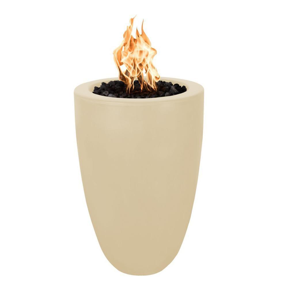 Top Fires 22" Castillo Pillar GFRC Gas Fire Pit in Vanilla