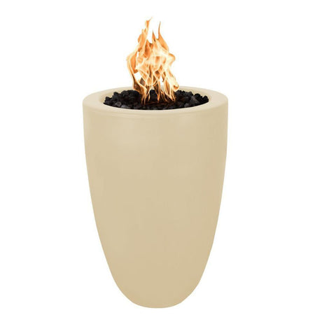 Top Fires 22" Castillo Pillar GFRC Gas Fire Pit in Vanilla