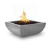 Top Fires Avalon 24-inch Square Natural Gray Concrete Gas Fire Bowl - Match Lit