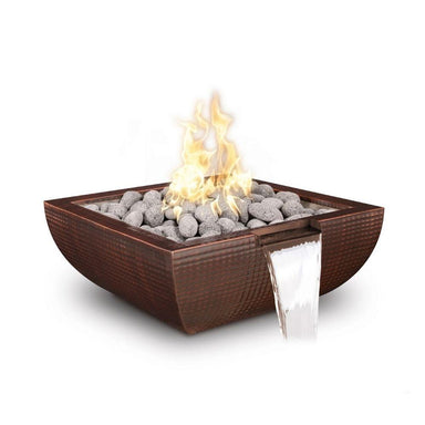 Top Fires Avalon Square Hammered Copper Gas Fire and Water Bowl - Electronic