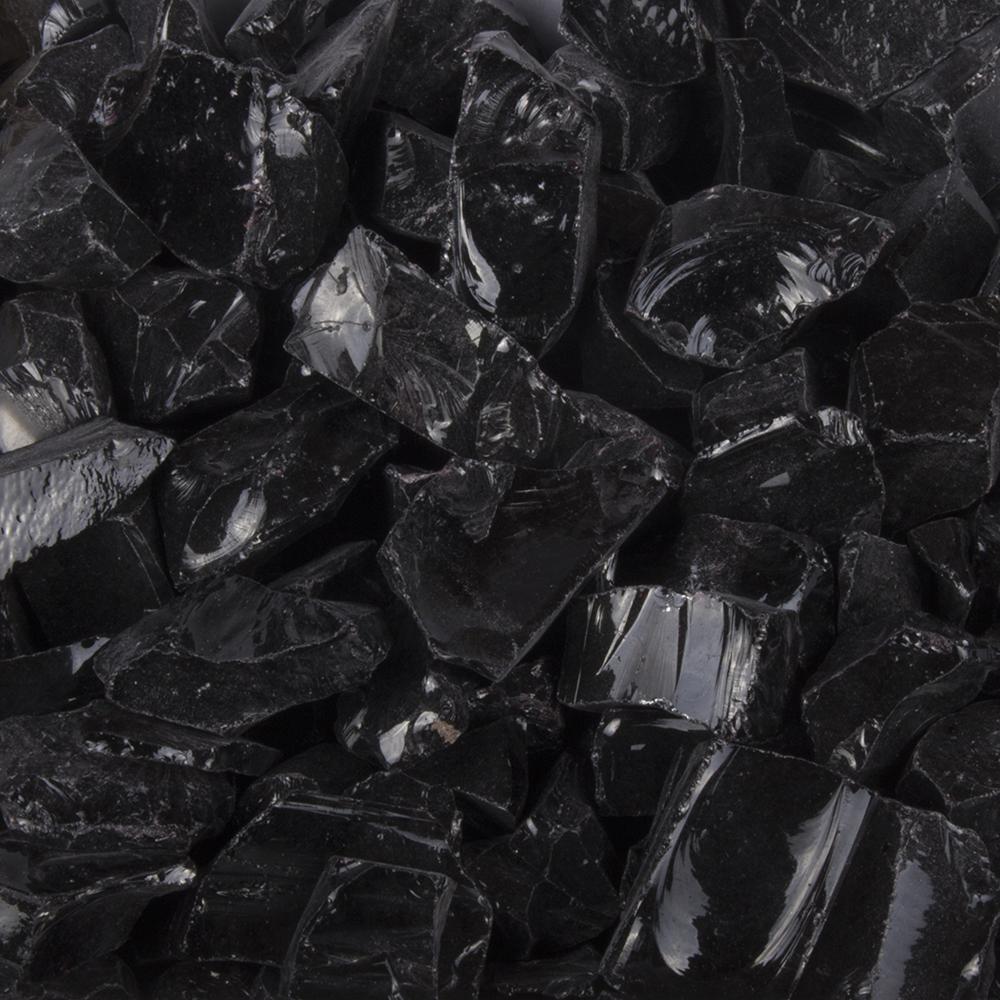 1/2"-3/4" Black Fire Glass (25 lbs)