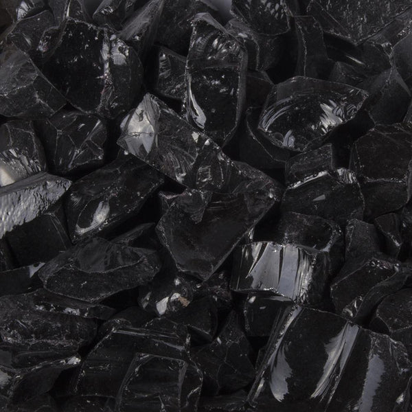 1/2"-3/4" Black Fire Glass (25 lbs)