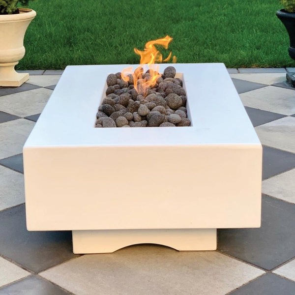 Top Fires Del Mar 84" Rectangular GFRC Gas Fire Pit Lifestyle