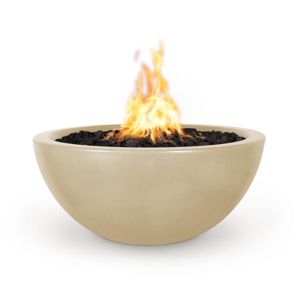 Top Fires Luna Round Concrete Gas Fire Pit Vanilla