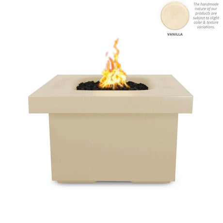 Top Fires Ramona 36" Square GFRC Gas Fire Pit Table in Vanilla