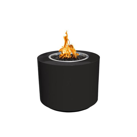 Top Fires Round Powder Coated Gas Fire Pit in Black