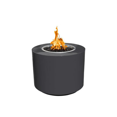 Top Fires Round Powder Coated Gas Fire Pit in Gray