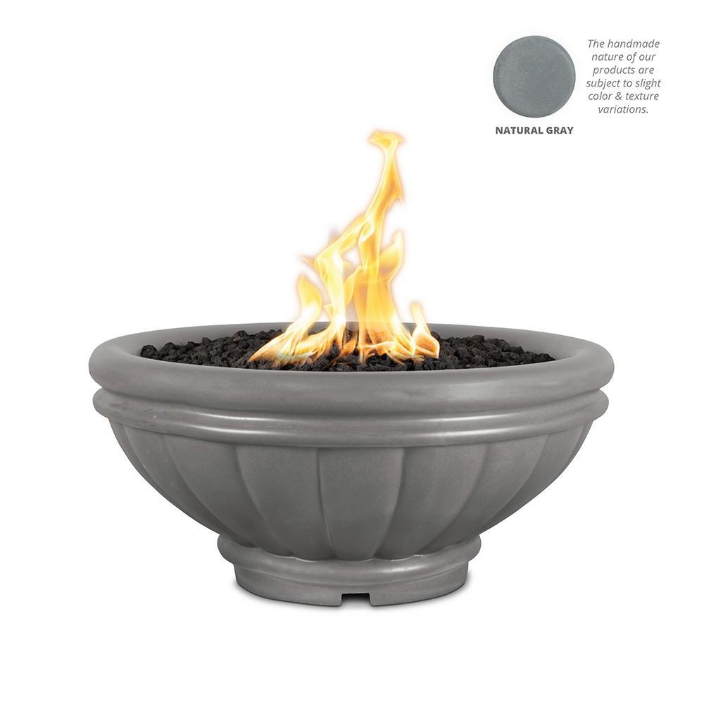 Top Fires Round Roma GFRC Gas Fire Pit in Natural Gray