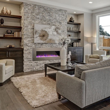 Touchstone AudioFlare 50-Inch Electric Fireplace with Bluetooth Audio Speakers in Lounge room