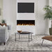 Touchstone Infinity 3-Sided Smart Electric Fireplace flush mounted with front view
