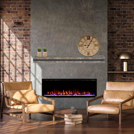 Touchstone Sideline Elite 60-Inch Electric Fireplace with Industrial Mantel with 2 Seats