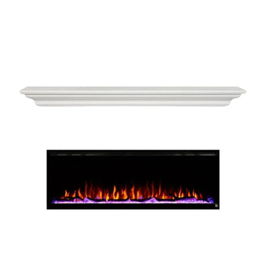 Touchstone Sideline Elite Electric Fireplace with white transitional mantel