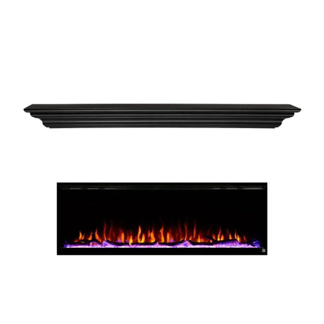 Touchstone Sideline Elite Electric Fireplace with black transitional mantel