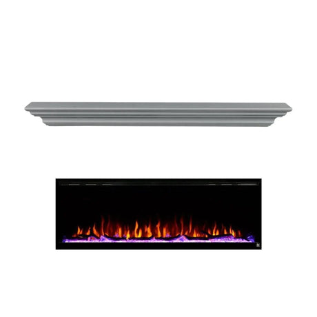 Touchstone Sideline Elite Electric Fireplace with gray transitional mantel
