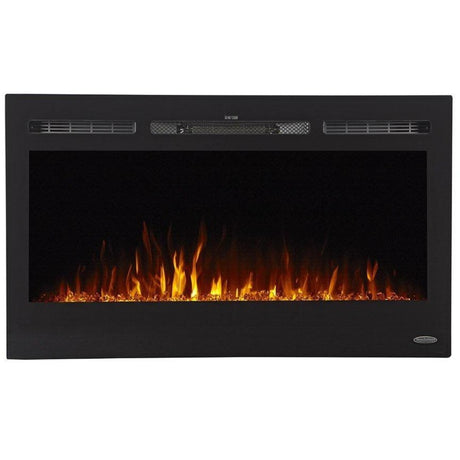 Touchstone Sideline 36" - Recessed Electric Fireplace (#80014) with orange flames