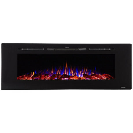Touchstone Sideline 60"- Recessed Electric Fireplace with blue and orange flames