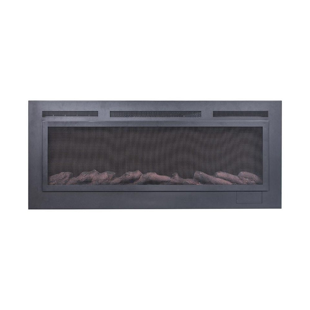 Touchstone The Sideline Steel™ 50"- Recessed Electric Fireplace (#80013) with logs and mesh screen