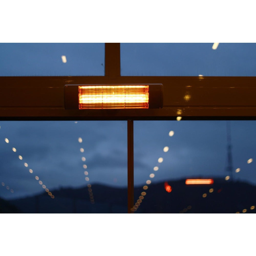 Victory HLWA Series 19" Black 1500W 240V All Weather Infrared Heater, Frosted Lamp Wall-Mounted