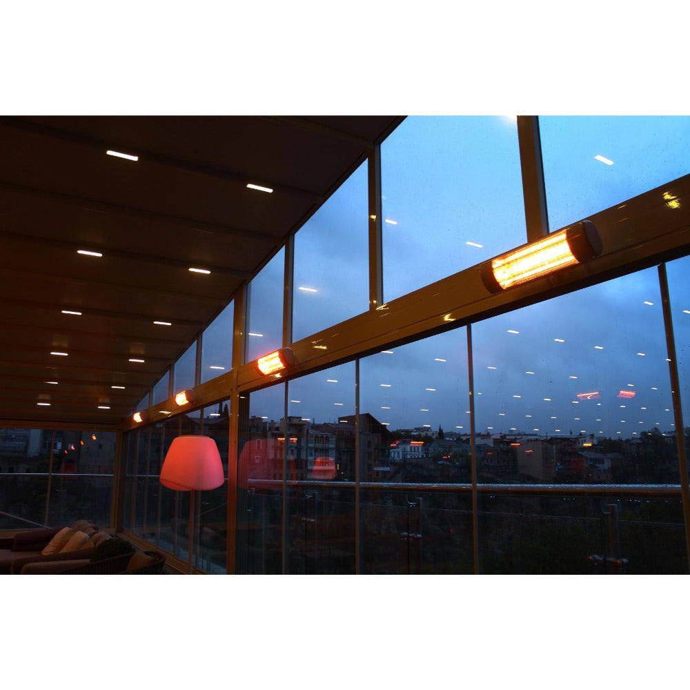 Victory HLWA Series 19" Black 1500W 240V All Weather Infrared Heater, Frosted Lamp Indoors