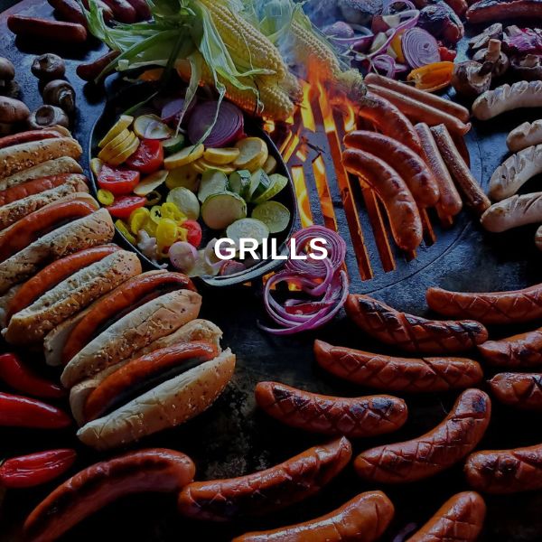 Grilled food on plancha grill