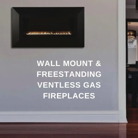 Empire Boulevard SL wall mounted ventless gas fireplace in a modern living room