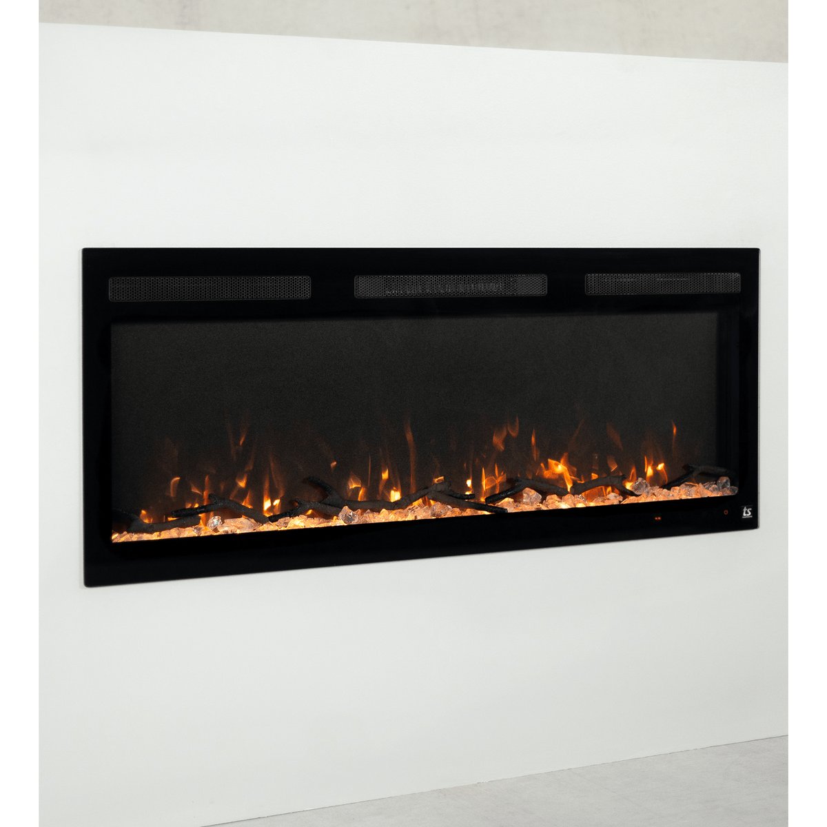 Touchstone Fury Series Slim angled view of the fireplace
