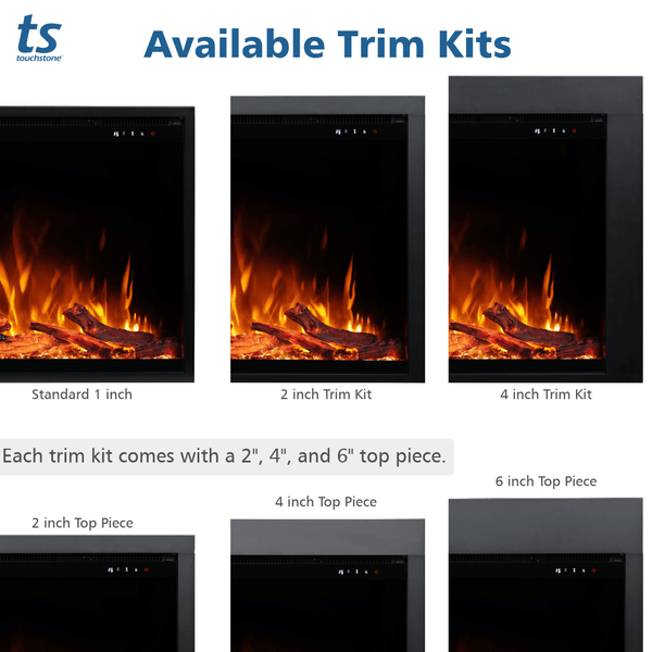 Touchstone Fireplug PRO trim kit options for the 24, 29 and 33-inch sizes