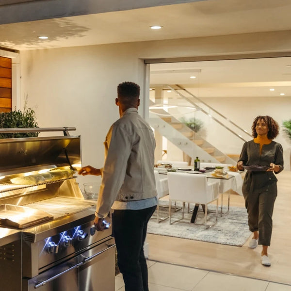 AMG Estate Gas Grill Outdoor Couple Lifestyle