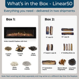Ambe Fireplaces Linear 50 What's in the Box