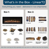 Ambe Fireplaces Linear 72 What's in the Box