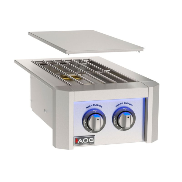 American Outdoor Grill Double Side Burner with Stainless Steel Cover
