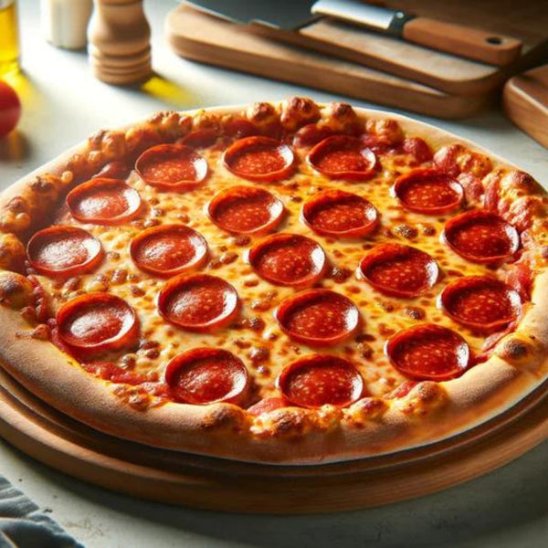 Peperoni pizza cooked on an Arteflame Pizza Oven