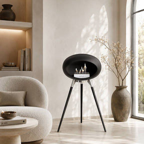 Black-Black Polished Steel Bowl Black Legs 800078