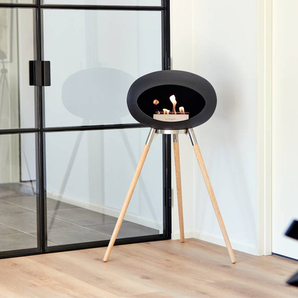 Black-Black Polished Steel Bowl Soaptreated Oak Legs 800076