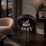 Black-Polished Steel Bowl Black Legs 800081