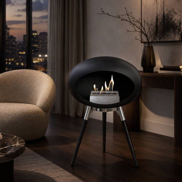 Black-Polished Steel Bowl Black Legs 800081