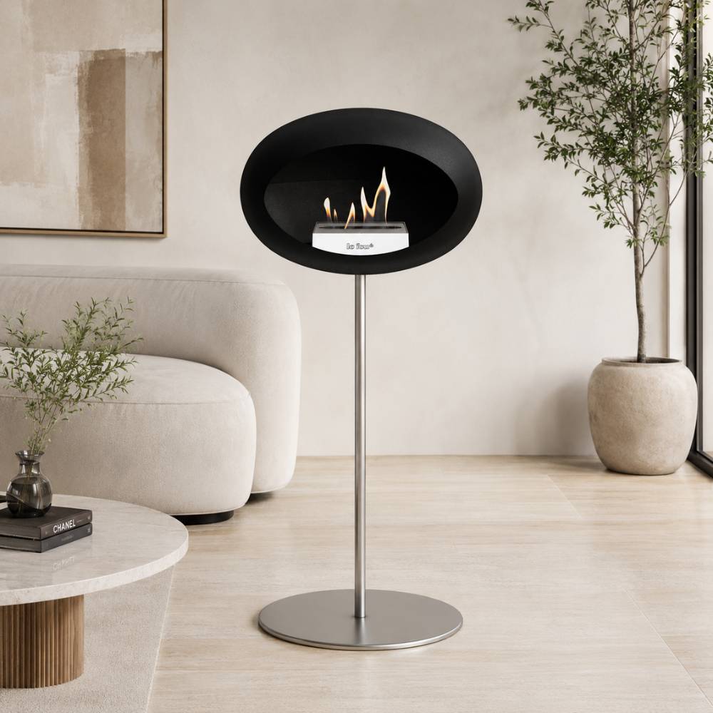 Black-Polished Steel Pole Polished Steel Base Plate 800031
