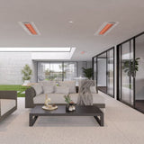 Bromic White Tungsten Electric Heaters Recessed in Outdoor Patio