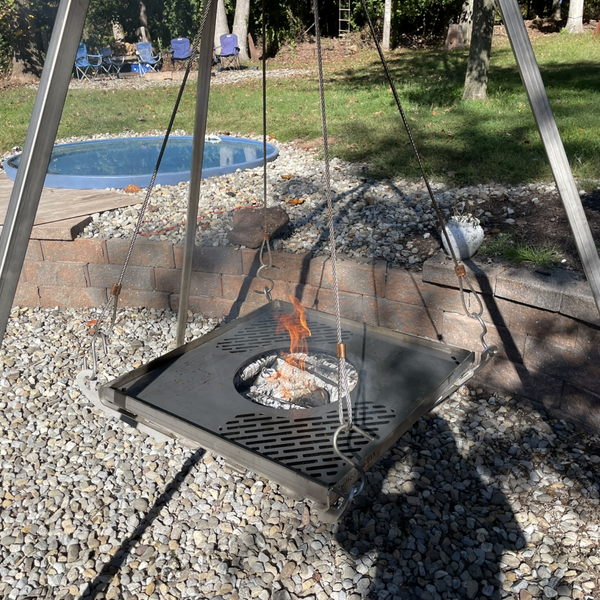 Crafted Fire Witches Brew Fire Pit with Thick Carbon Steel Griddle Grate