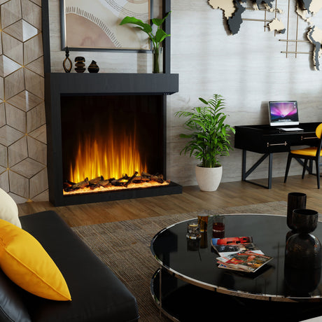 Dimplex Ignite Aspire 48-Inch Built-in Electric Firebox in Hotel Lobby