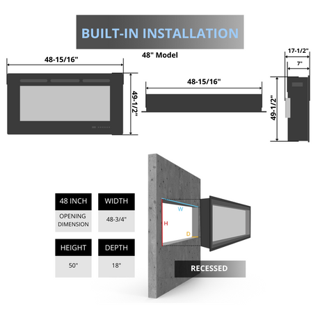 Dimplex Ignite Aspire Series Built-in Electric Firebox 48-Inch Installation